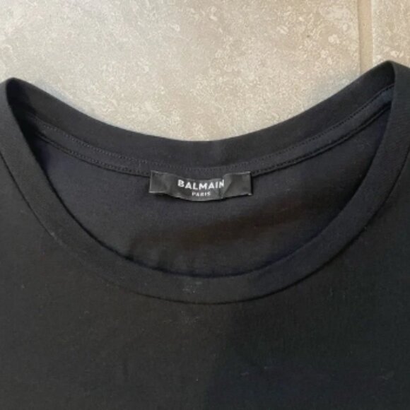 Balmain Classic Black Crewneck Tee - Picture 2 of 4